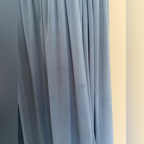 David's Bridal Blue Lace Evening Gown - Picture 3 of 8